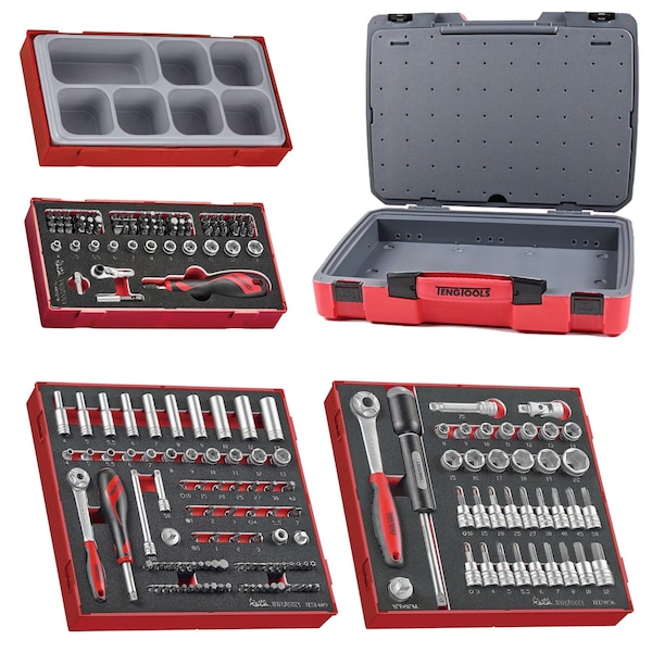 203 Piece 1/4 & 3/8 Inch Drive Socket & Bit Foam Kit
